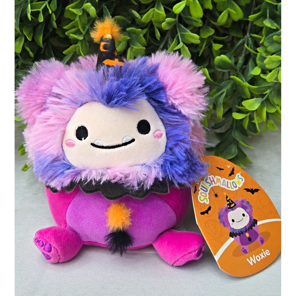 NWT Squishmallows 12" Woxie Halloween 2025 Clown Bigfoot Pink Purple Plush Toy
